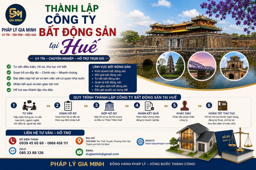 Thành lập công ty bất động sản tại Huế