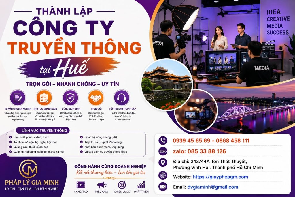 Thành lập công ty truyền thông tại Huế