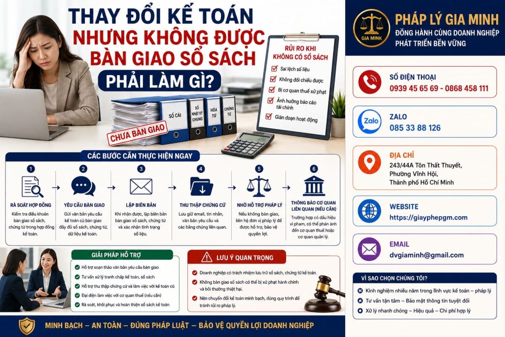 Thay đổi kế toán nhưng không được bàn giao sổ sách phải làm gì? Hướng dẫn xử lý chi tiết 1 Thay đổi kế toán nhưng không được bàn giao sổ sách phải làm gì?