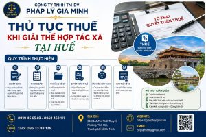 Thủ tục thuế khi giải thể hợp tác xã tại Huế