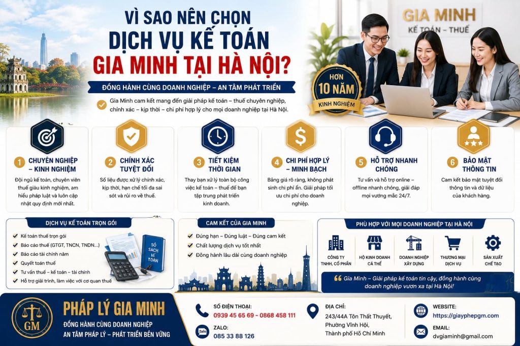 Vì sao nên chọn dịch vụ kế toán Gia Minh tại Hà Nội
