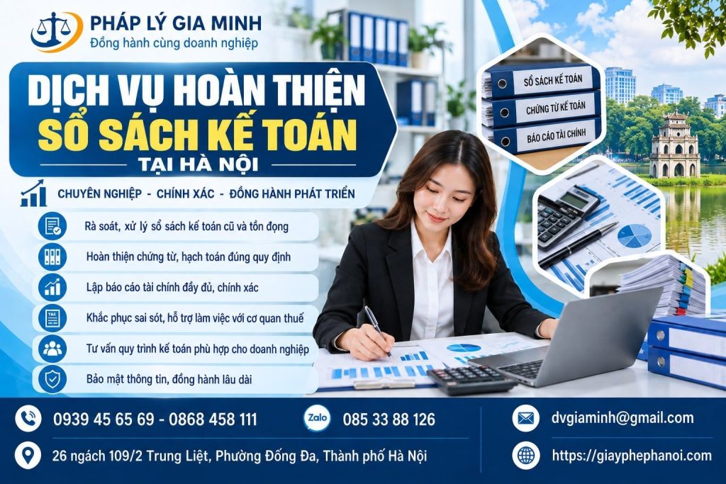 Dịch vụ hoàn thiện sổ sách kế toán tại Hà Nội 1 Dịch vụ hoàn thiện sổ sách kế toán tại Hà Nội