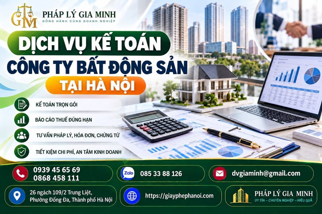 Dịch vụ kế toán công ty bất động sản tại Hà Nội
