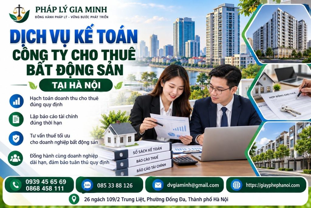 Dịch vụ kế toán công ty cho thuê bất động sản tại Hà Nội