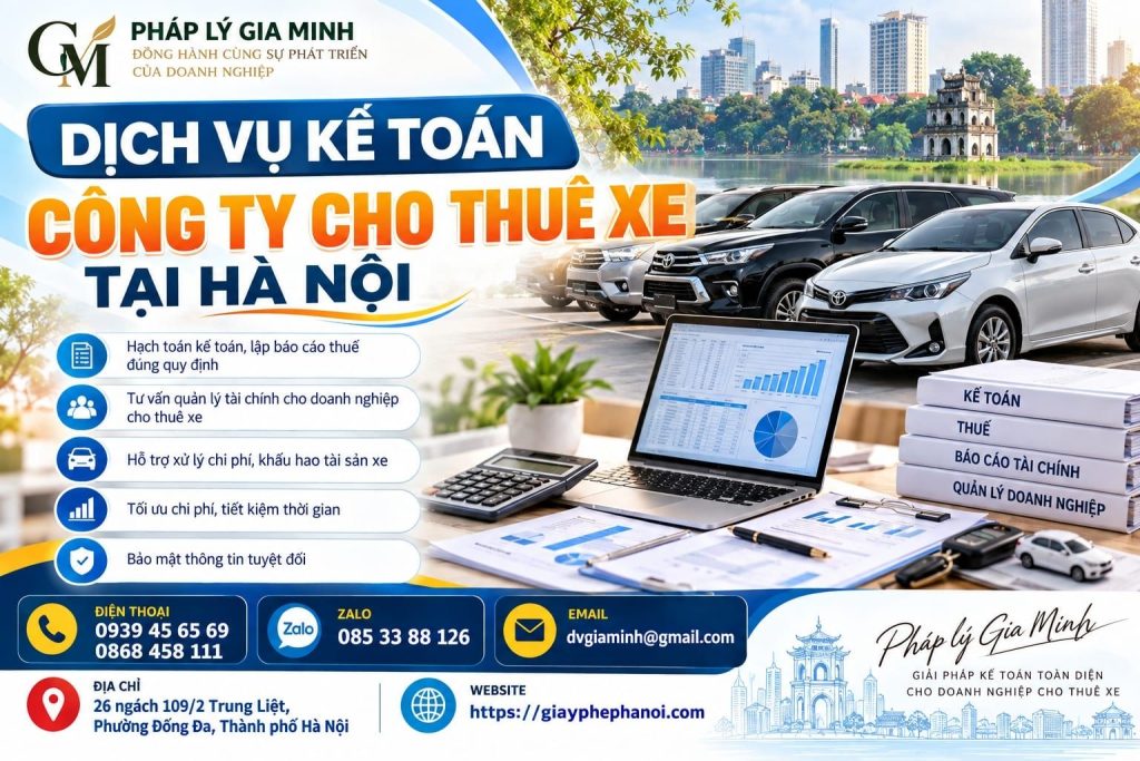 Dịch vụ kế toán công ty cho thuê xe tại Hà Nội
