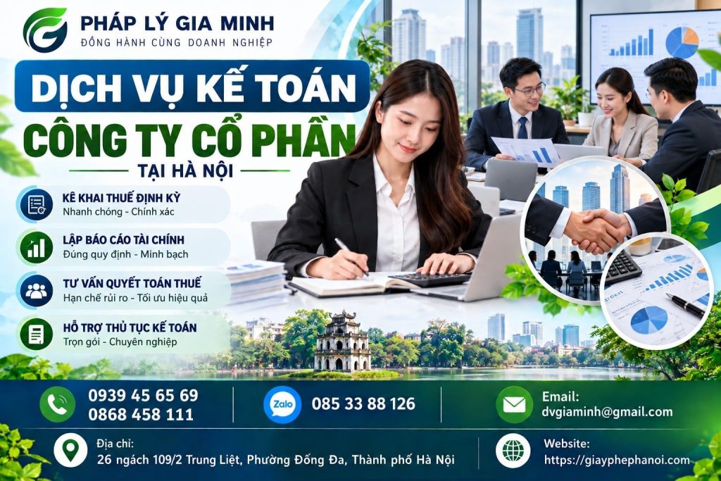 Dịch vụ kế toán công ty cổ phần tại Hà Nội