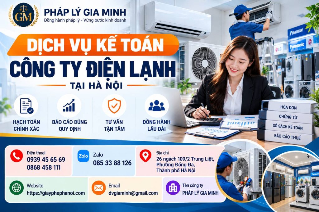 Dịch Vụ Kế Toán Công Ty Điện Lạnh Tại Hà Nội