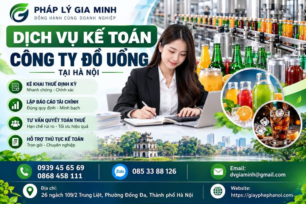 Dịch vụ kế toán công ty đồ uống tại Hà Nội