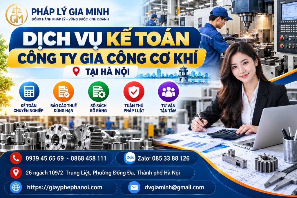 Dịch Vụ Kế Toán Công Ty Gia Công Cơ Khí Tại Hà Nội