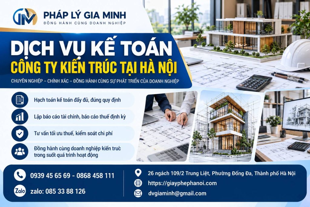 Dịch Vụ Kế Toán Công Ty Kiến Trúc Tại Hà Nội