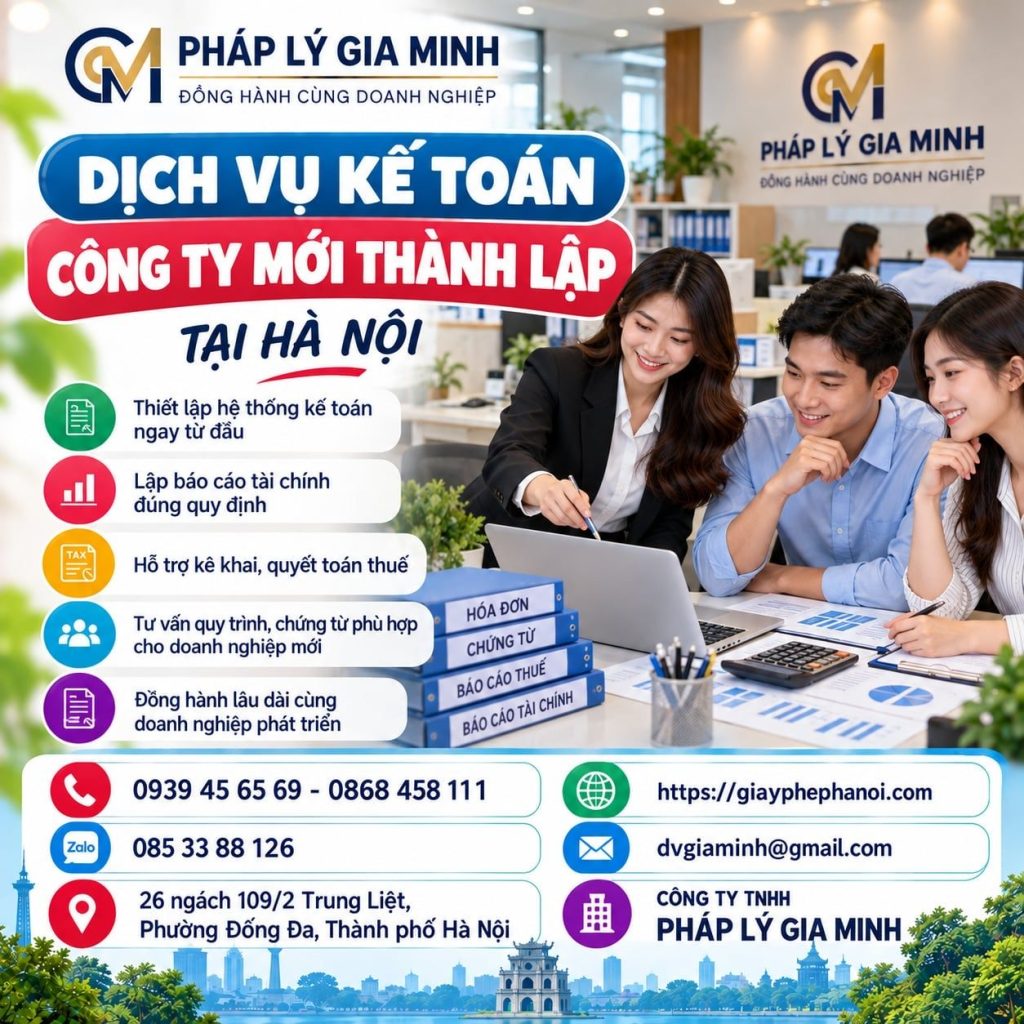 Dịch vụ kế toán công ty mới thành lập tại Hà Nội