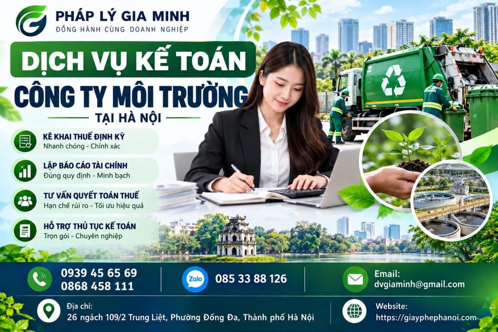 Dịch vụ kế toán công ty môi trường tại Hà Nội