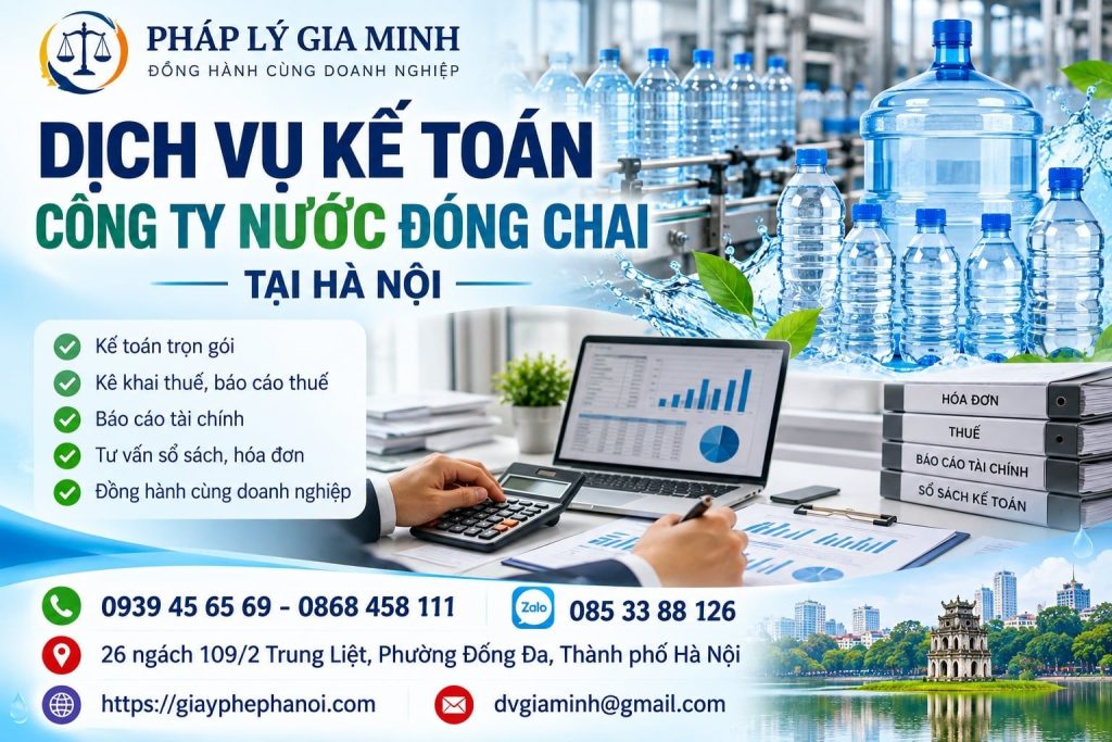 Dịch vụ kế toán công ty nước đóng chai tại Hà Nội