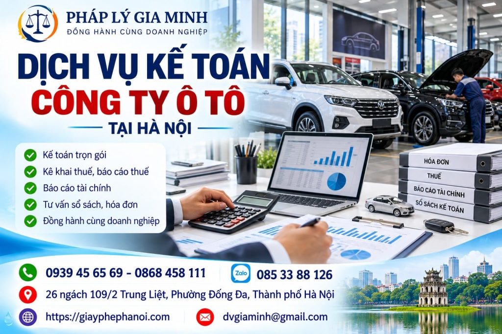 Dịch vụ kế toán công ty ô tô tại Hà Nội