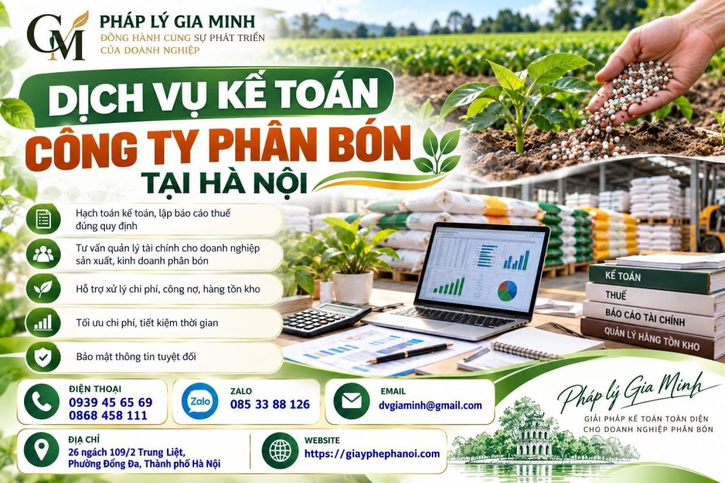 Dịch vụ kế toán công ty phân bón tại Hà Nội