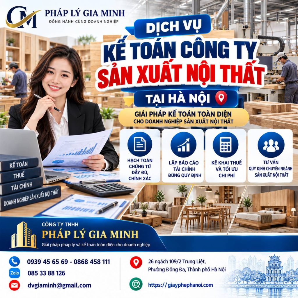 Dịch Vụ Kế Toán Công Ty Sản Xuất Nội Thất Tại Hà Nội