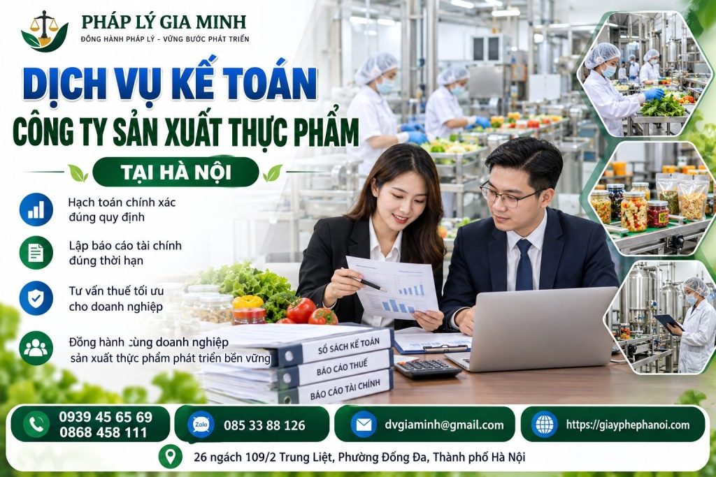 Dịch vụ kế toán công ty sản xuất thực phẩm tại Hà Nội