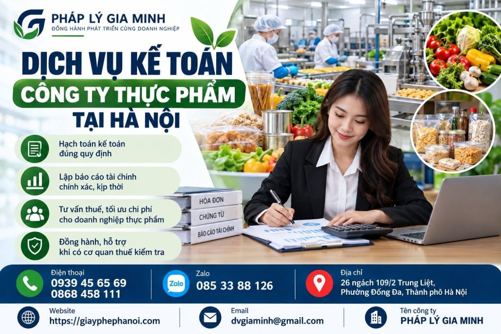 Dịch vụ kế toán công ty thực phẩm tại Hà Nội