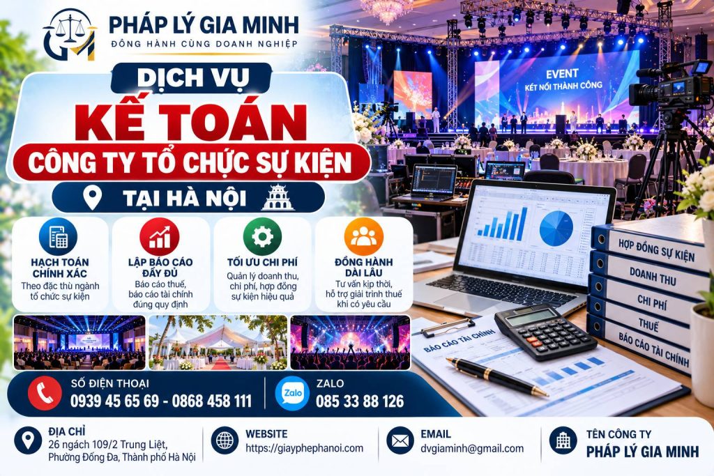 Dịch Vụ Kế Toán Công Ty Tổ Chức Sự Kiện Tại Hà Nội