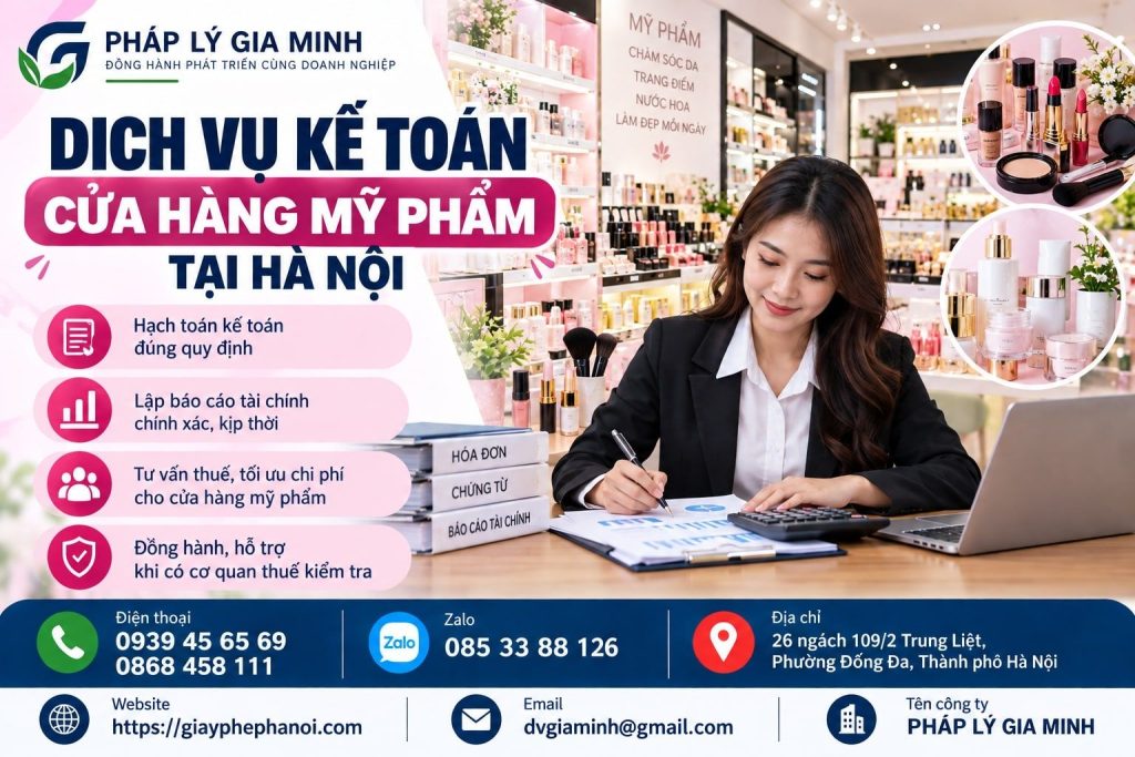 Dịch vụ kế toán cửa hàng mỹ phẩm tại Hà Nội