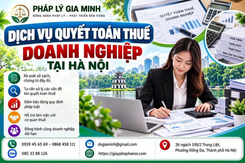 Dịch vụ quyết toán thuế doanh nghiệp tại Hà Nội