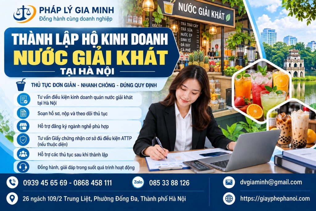 Thành lập hộ kinh doanh nước giải khát tại Hà Nội
