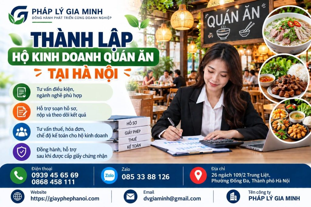 Thành lập hộ kinh doanh quán ăn tại Hà Nội