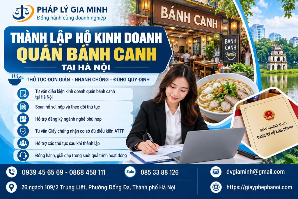 Thành lập hộ kinh doanh quán bánh canh tại Hà Nội