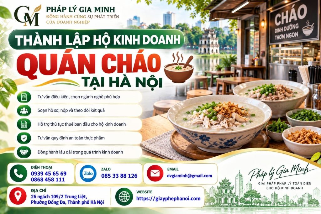 Thành lập hộ kinh doanh quán cháo tại Hà Nội 1 Thành lập hộ kinh doanh quán cháo tại Hà Nội
