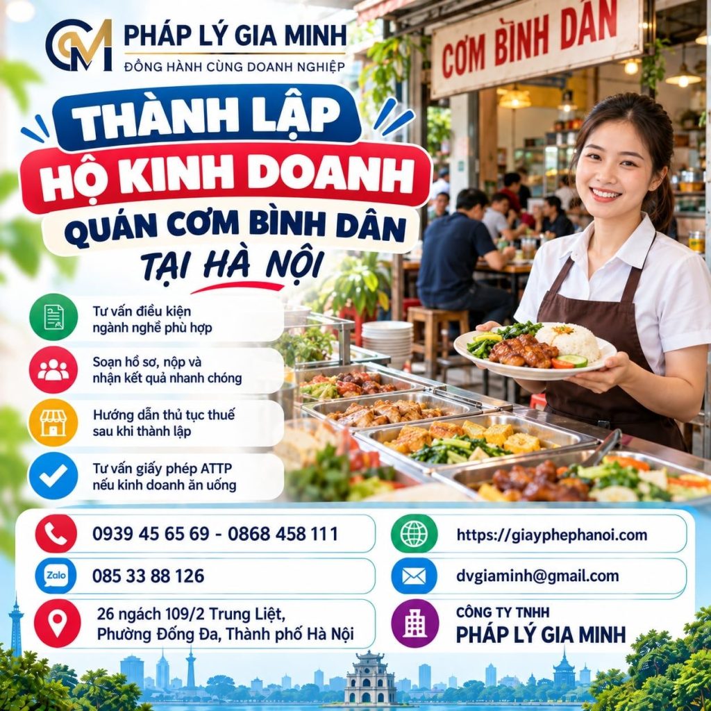 Thành lập hộ kinh doanh quán cơm bình dân tại Hà Nội