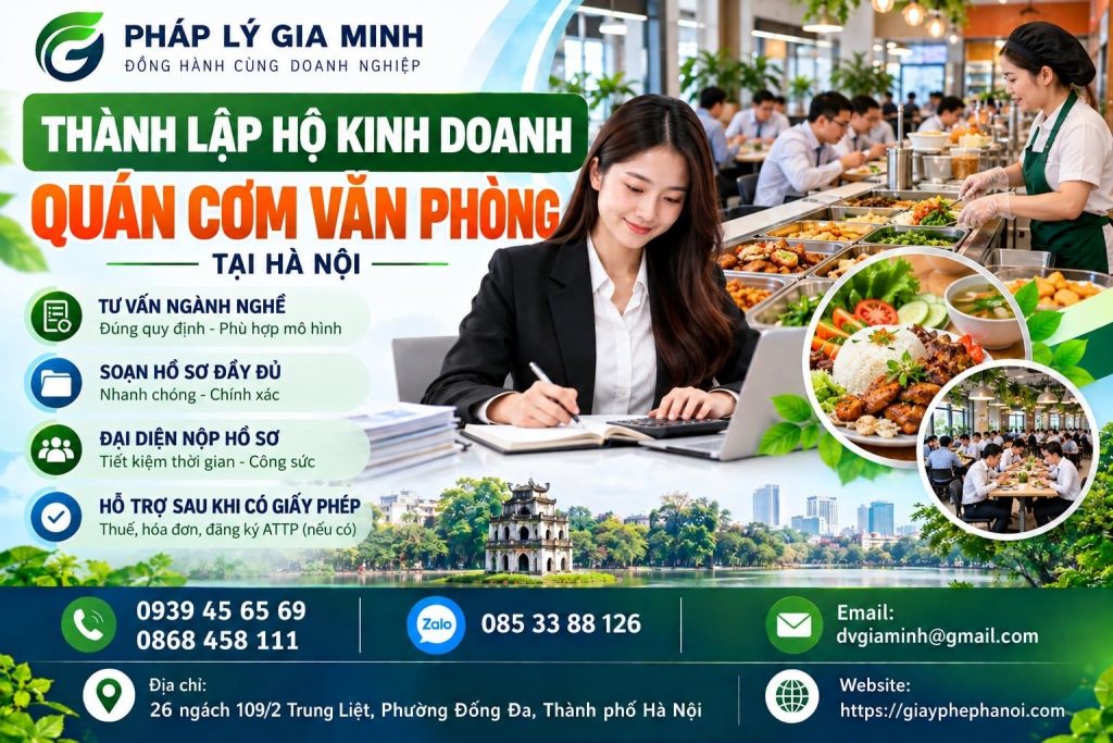 Thành lập hộ kinh doanh quán cơm văn phòng tại Hà Nội 1 Thành lập hộ kinh doanh quán cơm văn phòng tại Hà Nội