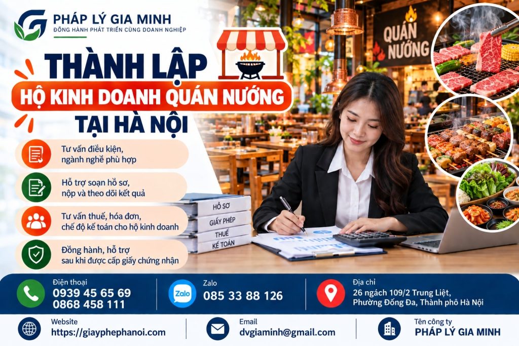 Thành lập hộ kinh doanh quán nướng tại Hà Nội 1 Thành lập hộ kinh doanh quán nướng tại Hà Nội