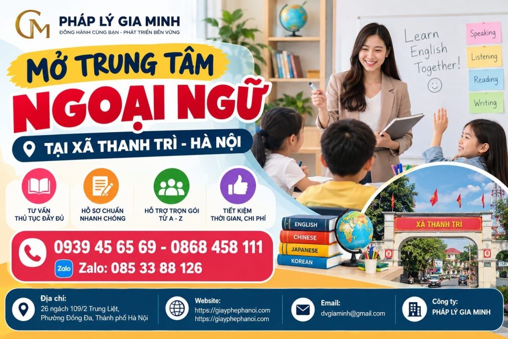 Mở trung tâm ngoại ngữ tại xã Thanh Trì Hà Nội